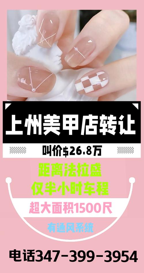上州美甲店生意转让 26.8万 class=